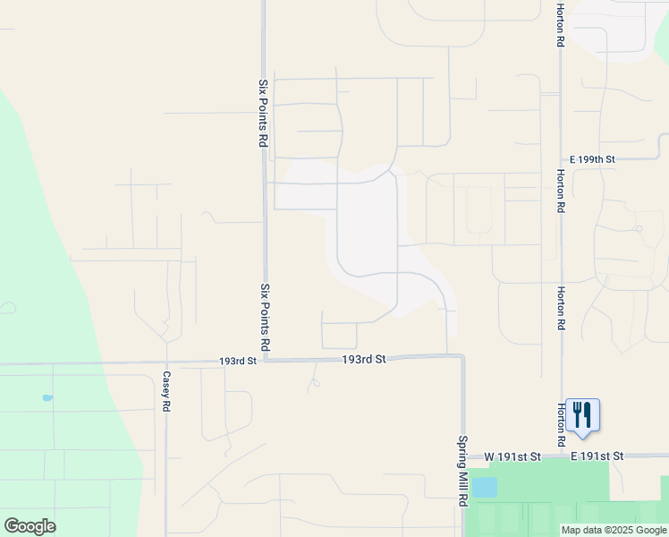 map of restaurants, bars, coffee shops, grocery stores, and more near 19618 Sumrall Place in Westfield
