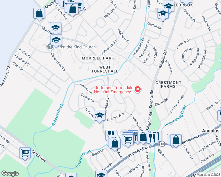 map of restaurants, bars, coffee shops, grocery stores, and more near 3514 Morrell Avenue in Philadelphia