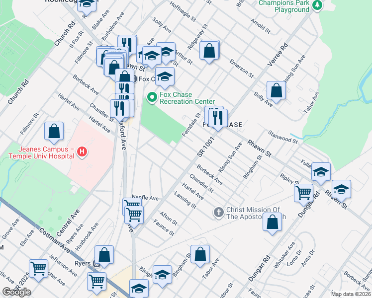 map of restaurants, bars, coffee shops, grocery stores, and more near 810 Borbeck Avenue in Philadelphia