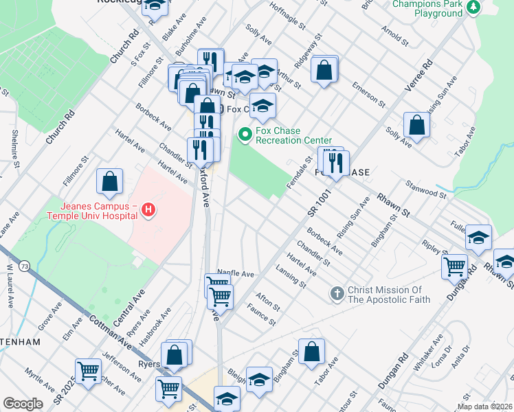map of restaurants, bars, coffee shops, grocery stores, and more near 737 Chandler Street in Philadelphia