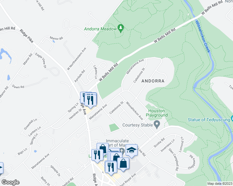 map of restaurants, bars, coffee shops, grocery stores, and more near 876 Manatawna Avenue in Philadelphia