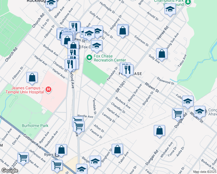 map of restaurants, bars, coffee shops, grocery stores, and more near 810 Borbeck Avenue in Philadelphia
