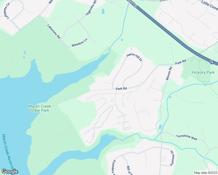 map of restaurants, bars, coffee shops, grocery stores, and more near 530 Park Road in Downingtown