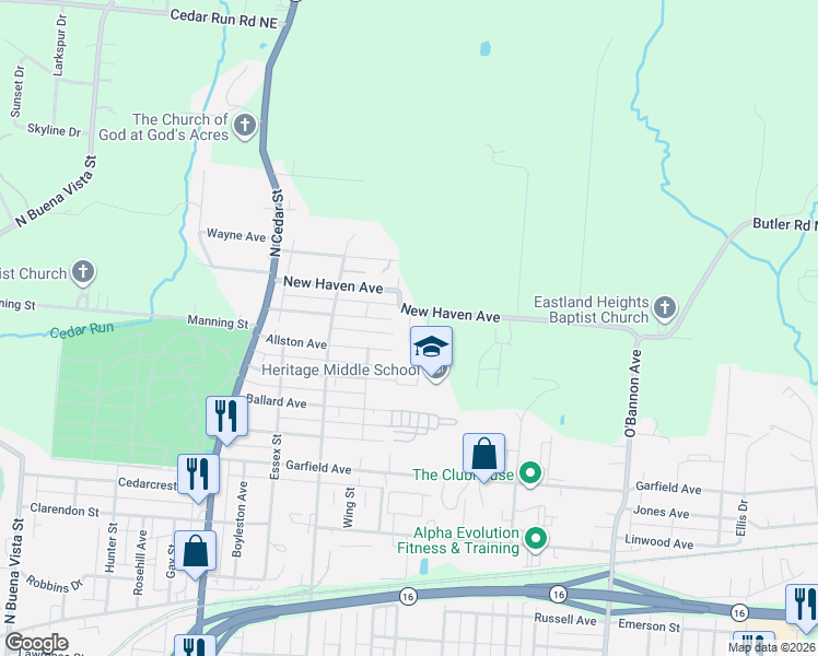 map of restaurants, bars, coffee shops, grocery stores, and more near 520 Allston Avenue in Newark
