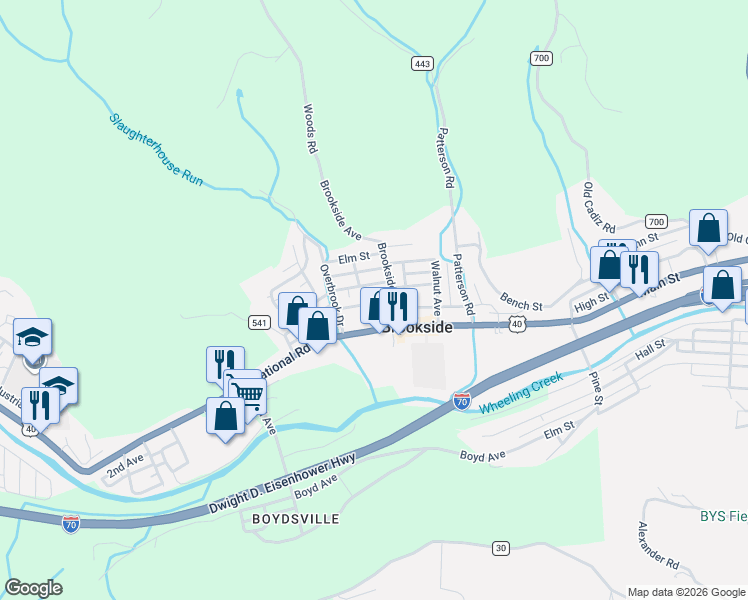 map of restaurants, bars, coffee shops, grocery stores, and more near 1-25 Driggs Ln in Bridgeport