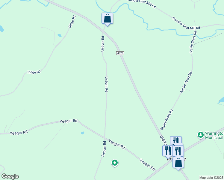 map of restaurants, bars, coffee shops, grocery stores, and more near 1035 Lisburn Road in Wellsville