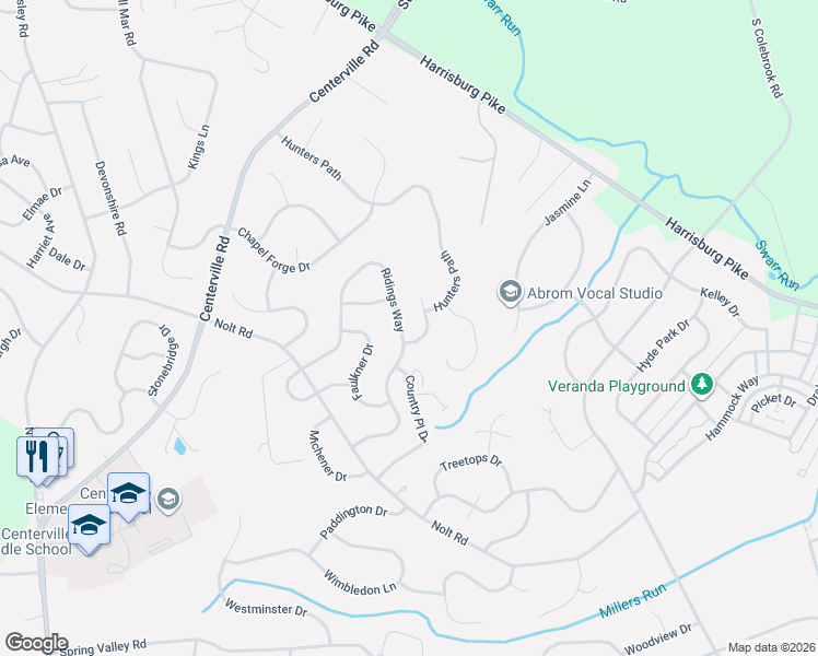 map of restaurants, bars, coffee shops, grocery stores, and more near 156 Ridings Way in Lancaster