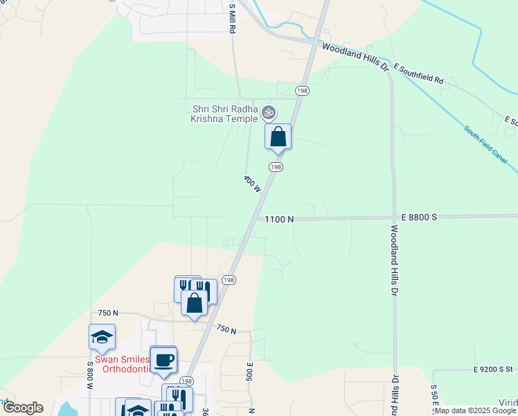 map of restaurants, bars, coffee shops, grocery stores, and more near 1111 South State Road in Salem