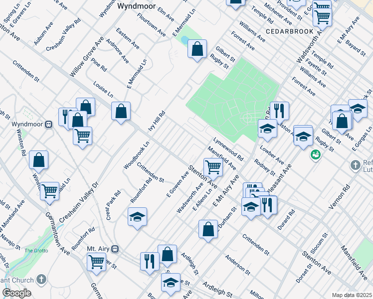 map of restaurants, bars, coffee shops, grocery stores, and more near 918 E McPherson St in Philadelphia