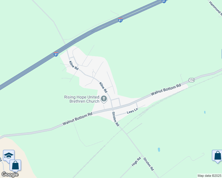 map of restaurants, bars, coffee shops, grocery stores, and more near 7 Bristol Avenue in Shippensburg