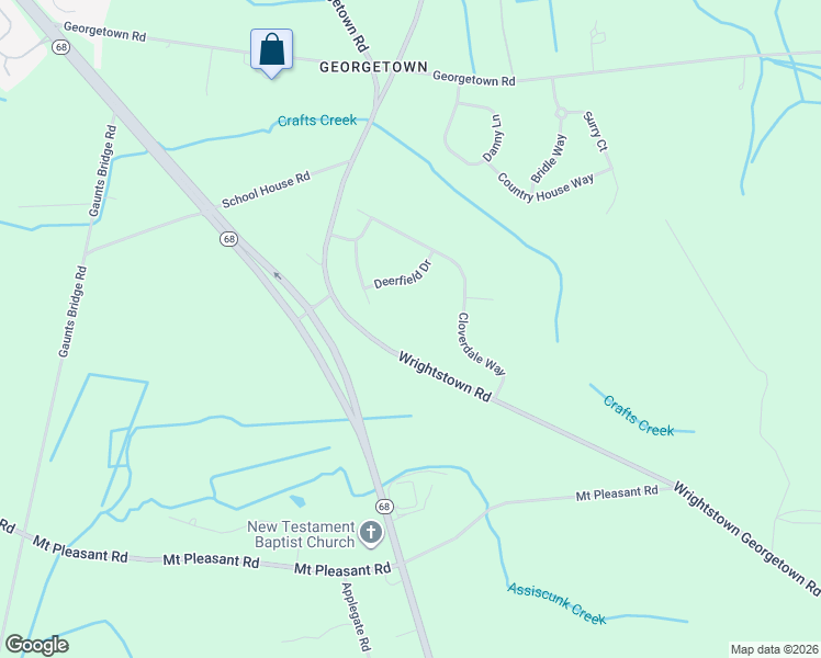 map of restaurants, bars, coffee shops, grocery stores, and more near 4 Deerfield Drive in Mansfield