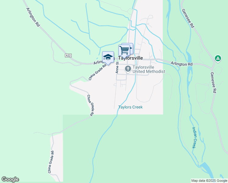 map of restaurants, bars, coffee shops, grocery stores, and more near 4233 Anne Street in Taylorsville