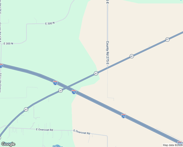 map of restaurants, bars, coffee shops, grocery stores, and more near 2229 Indiana 47 in Crawfordsville