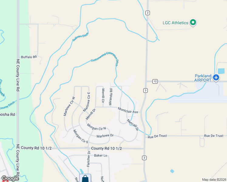 map of restaurants, bars, coffee shops, grocery stores, and more near 5053 County Road 3 in Erie
