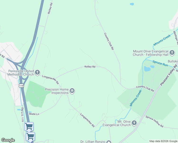 map of restaurants, bars, coffee shops, grocery stores, and more near 200-298 Kelly Road in Connellsville