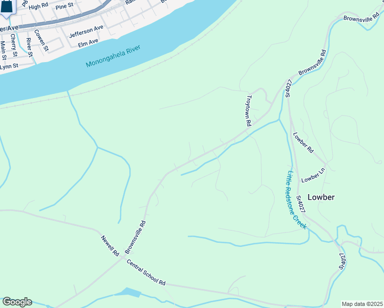 map of restaurants, bars, coffee shops, grocery stores, and more near 372 Brownsville Road in Fayette City