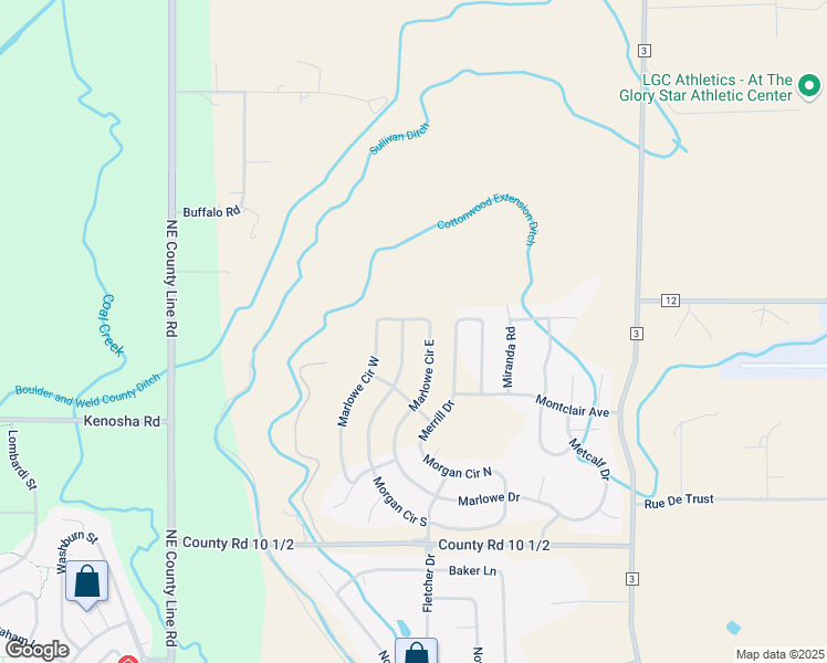 map of restaurants, bars, coffee shops, grocery stores, and more near 5185 Buffalo Road in Erie