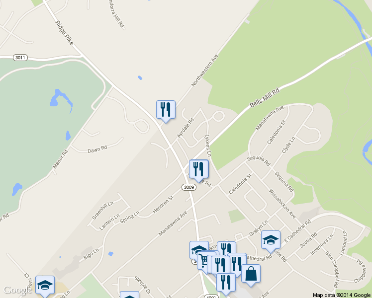map of restaurants, bars, coffee shops, grocery stores, and more near 811 Green Valley Drive in Philadelphia