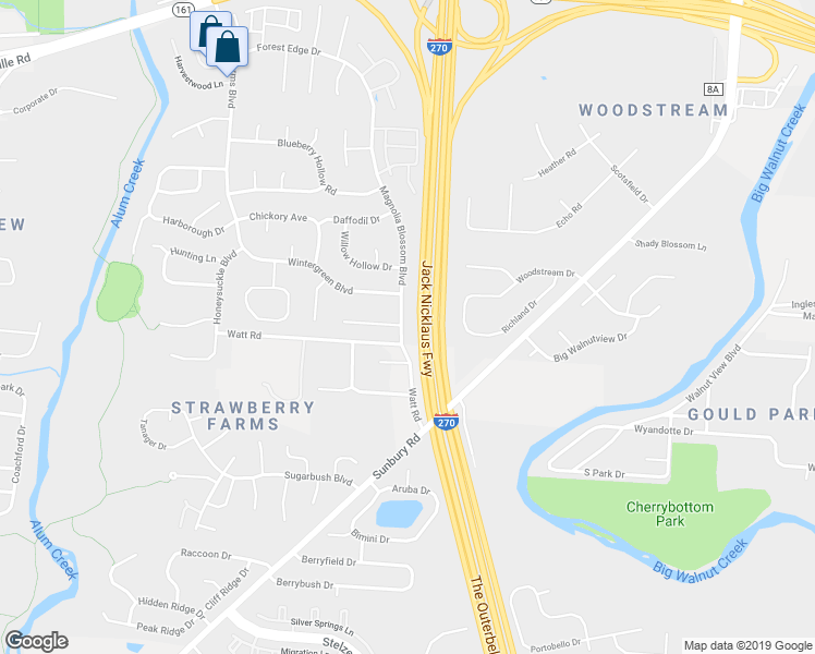 map of restaurants, bars, coffee shops, grocery stores, and more near 4878 Magnolia Blossom Boulevard in Columbus