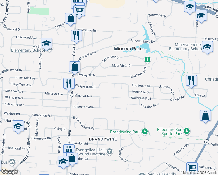 map of restaurants, bars, coffee shops, grocery stores, and more near 5049 Charming Court in Columbus