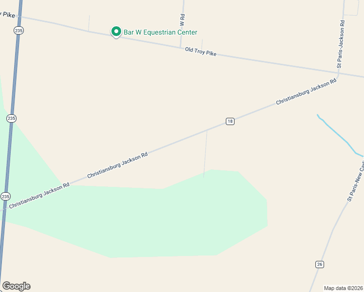 map of restaurants, bars, coffee shops, grocery stores, and more near 11175 Christiansburg Jackson Road in Saint Paris