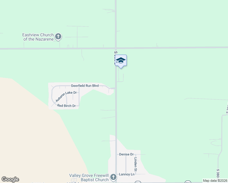 map of restaurants, bars, coffee shops, grocery stores, and more near 2943 Deerfield Run Boulevard in Anderson
