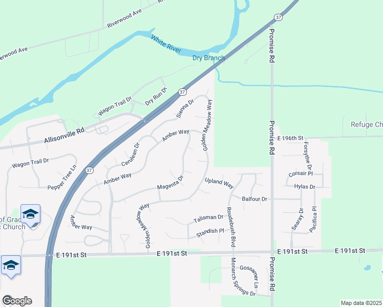 map of restaurants, bars, coffee shops, grocery stores, and more near 10687 Sparrow Court in Noblesville