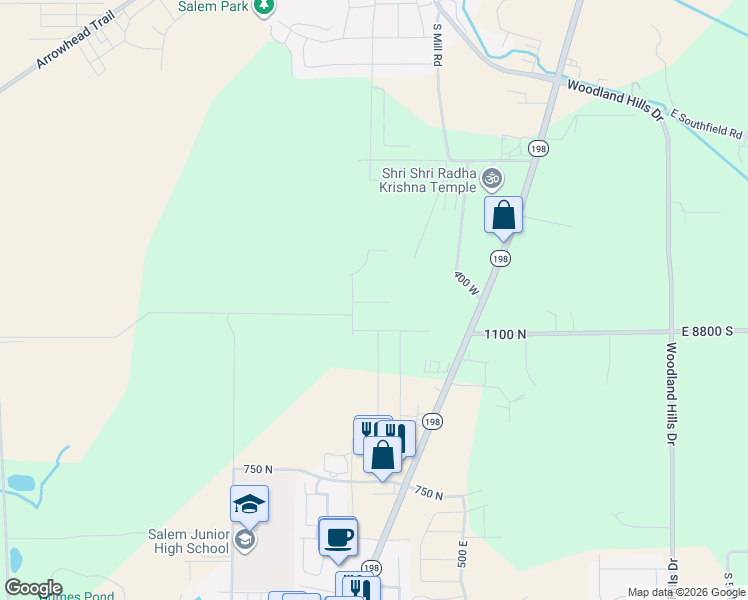 map of restaurants, bars, coffee shops, grocery stores, and more near 8683 South 400 West in Spanish Fork