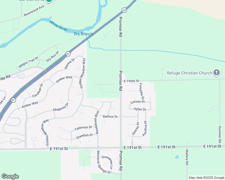 map of restaurants, bars, coffee shops, grocery stores, and more near 19565 Promise Rd in Noblesville