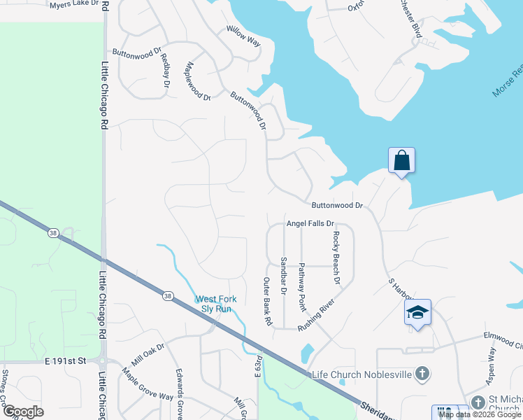 map of restaurants, bars, coffee shops, grocery stores, and more near 19587 Landrum Circle in Noblesville