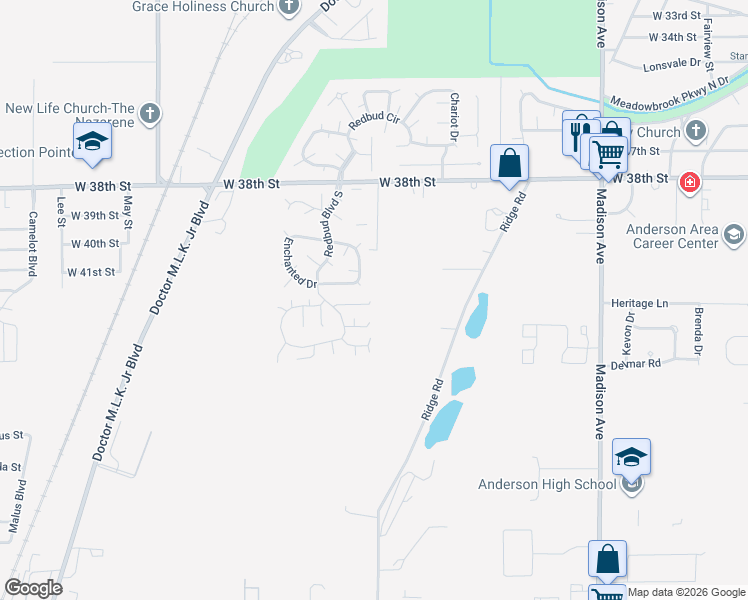 map of restaurants, bars, coffee shops, grocery stores, and more near 511 Welcome Way in Anderson