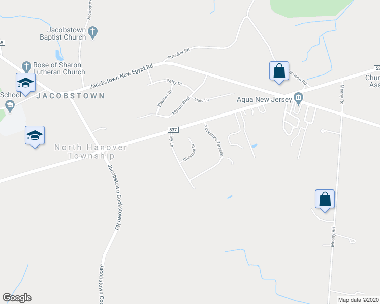map of restaurants, bars, coffee shops, grocery stores, and more near 227 Chestnut Drive in Wrightstown