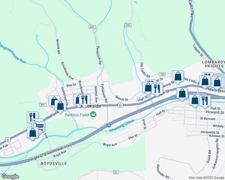 map of restaurants, bars, coffee shops, grocery stores, and more near 126 Bench Street in Bridgeport