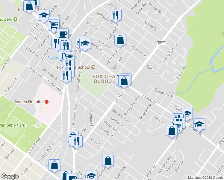 map of restaurants, bars, coffee shops, grocery stores, and more near 809 Loney Street in Philadelphia