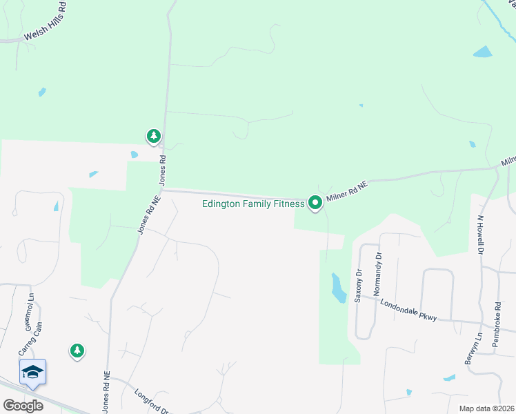 map of restaurants, bars, coffee shops, grocery stores, and more near 3160 Milner Road in Granville