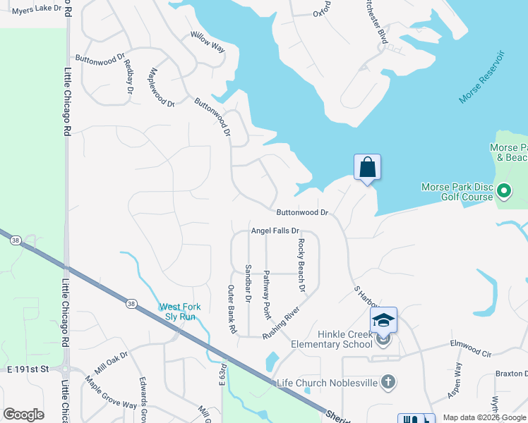 map of restaurants, bars, coffee shops, grocery stores, and more near 6303 Buttonwood Dr in Noblesville