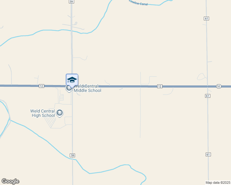 map of restaurants, bars, coffee shops, grocery stores, and more near 29370 State Highway 52 in Keenesburg