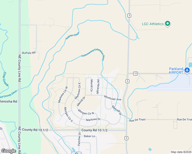 map of restaurants, bars, coffee shops, grocery stores, and more near 5053 County Road 3 in Erie