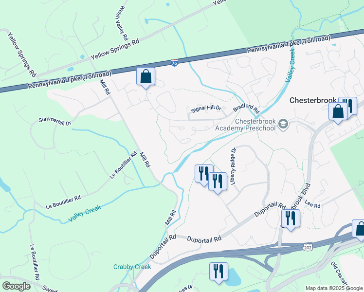 map of restaurants, bars, coffee shops, grocery stores, and more near 38 Newport Drive in Wayne