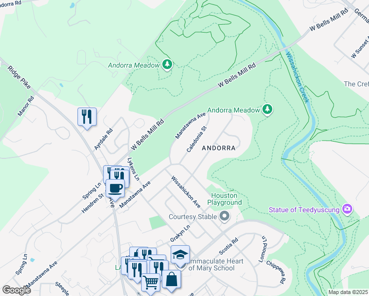 map of restaurants, bars, coffee shops, grocery stores, and more near 930 Caledonia St in Philadelphia