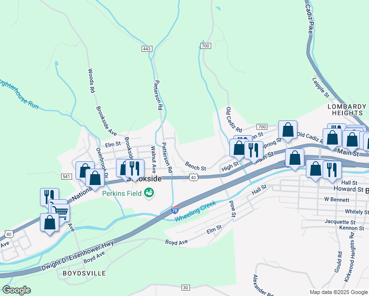 map of restaurants, bars, coffee shops, grocery stores, and more near 126 Bench Street in Bridgeport