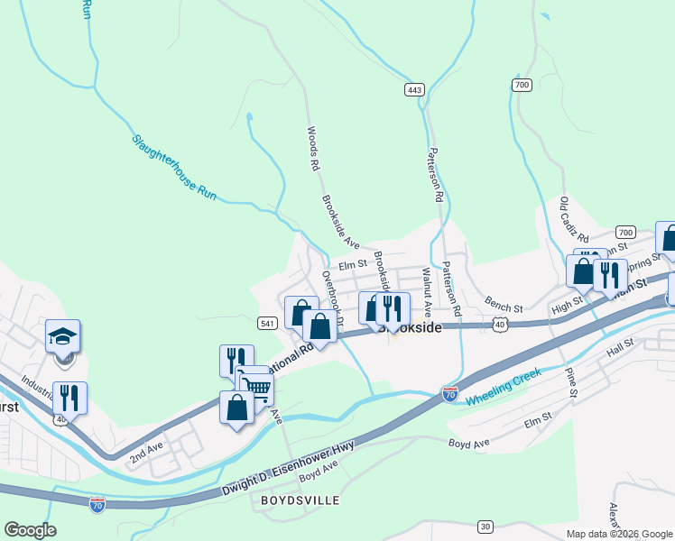 map of restaurants, bars, coffee shops, grocery stores, and more near 21 Elm Street in Bridgeport