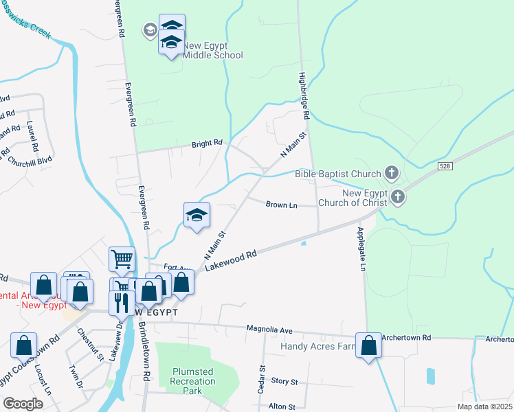 map of restaurants, bars, coffee shops, grocery stores, and more near 1 Brown Lane in Plumsted