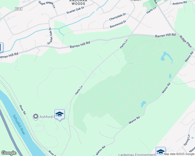 map of restaurants, bars, coffee shops, grocery stores, and more near 2092 Harts Lane in Conshohocken