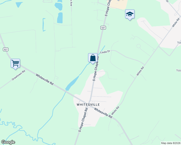 map of restaurants, bars, coffee shops, grocery stores, and more near 184 South Hope Chapel Road in Jackson Township