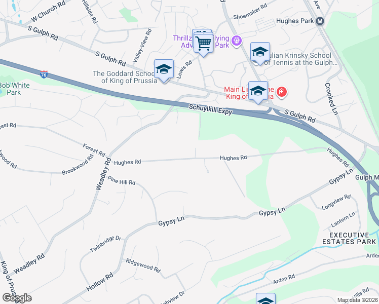 map of restaurants, bars, coffee shops, grocery stores, and more near 700 Lynn Lane in King of Prussia