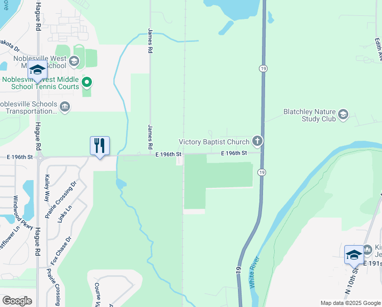 map of restaurants, bars, coffee shops, grocery stores, and more near 8518 East 196th Street in Noblesville