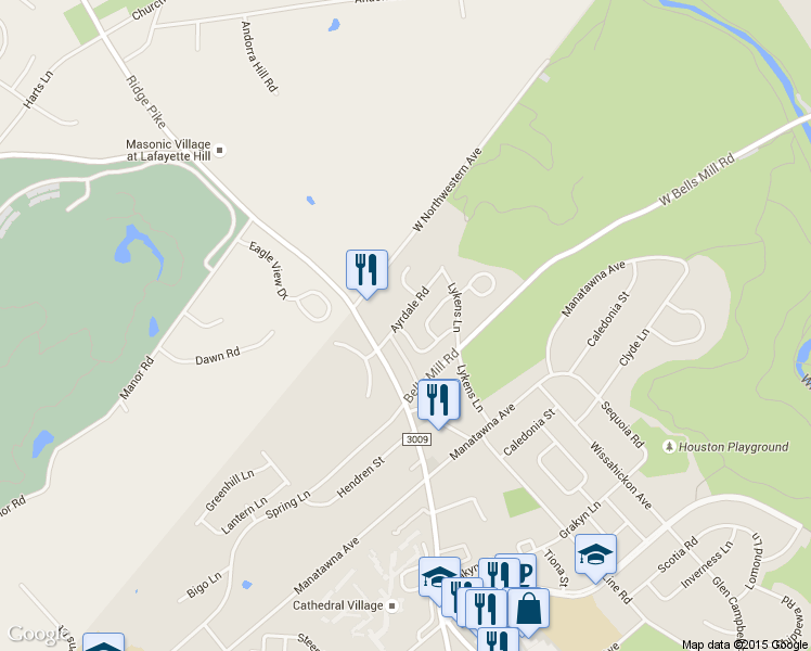 map of restaurants, bars, coffee shops, grocery stores, and more near 811 Green Valley Drive in Philadelphia