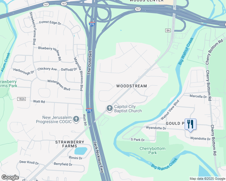map of restaurants, bars, coffee shops, grocery stores, and more near 4811 Richland Drive in Gahanna