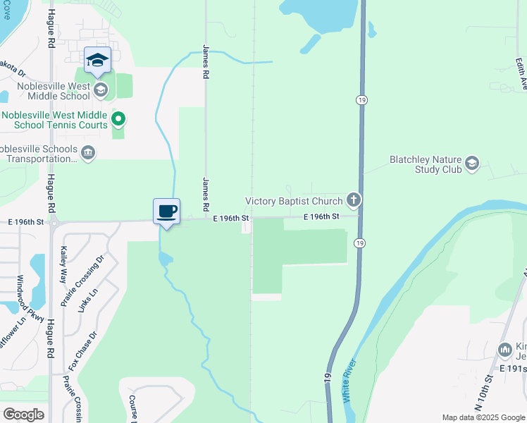 map of restaurants, bars, coffee shops, grocery stores, and more near 8518 East 196th Street in Noblesville